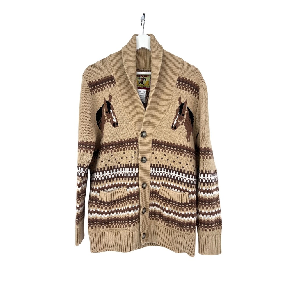 Cinch Classic Cowboy Collection Horse Shawl‎ Cardigan S Mens Retro